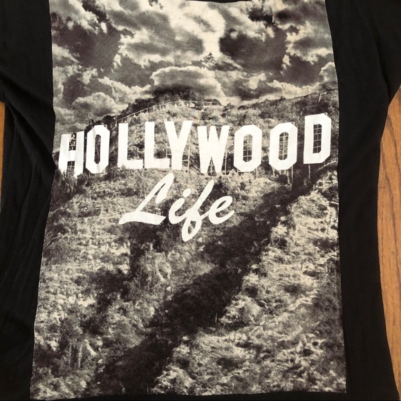 MNG Jeans Black Hollywood Life Graphic T-Shirt S/M - Picture 2 of 5